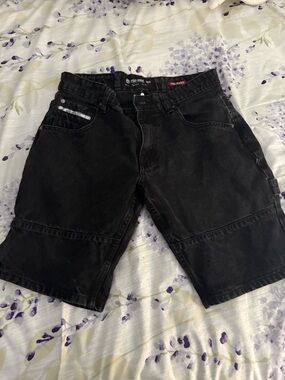 Ecko Unlimited Black Cargo Jeans Shorts